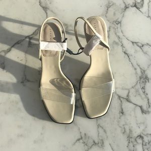 Zara Ivory and Clear Strap Heels